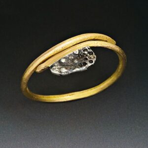 Gold & silver textured ring